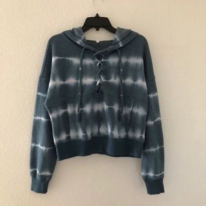 🆕XS Free People XS Blue Tie Dye Believer Hoodie